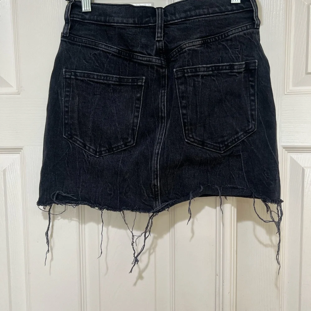 Abercrombie & Fitch Black Wash Ultra High‎ Rise Denim Jeans Short Skirt  26/2